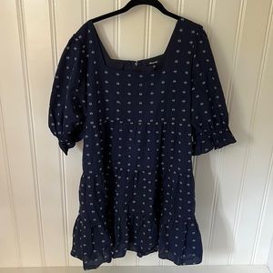 Madewell | embroidered navy dress | 14
